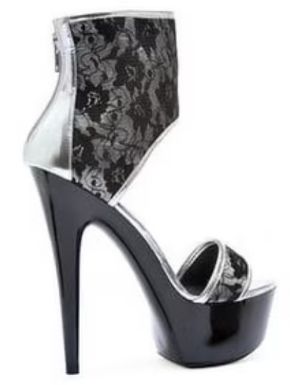 Ellie 609 Amanda 6" Heel Women's Heels Platform Sandal 2 Layer Lace, Sz 6